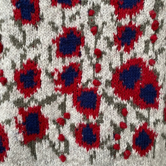 J JILL boxy oversized floral print knit crew neck size medium - Picture 4 of 11